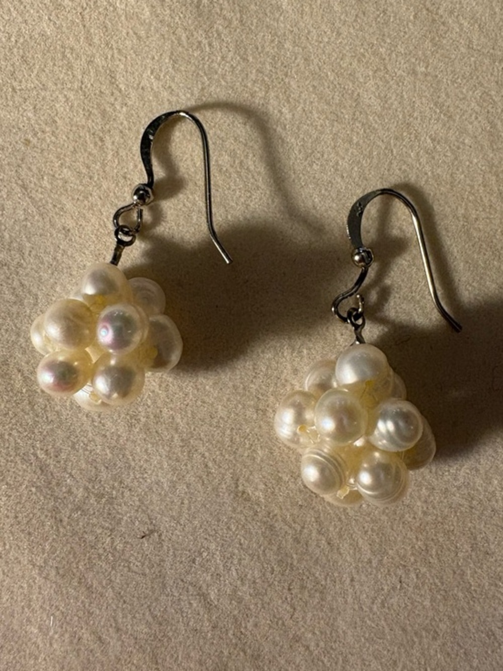 Freshwater Pearl Cluster Drop Earrings